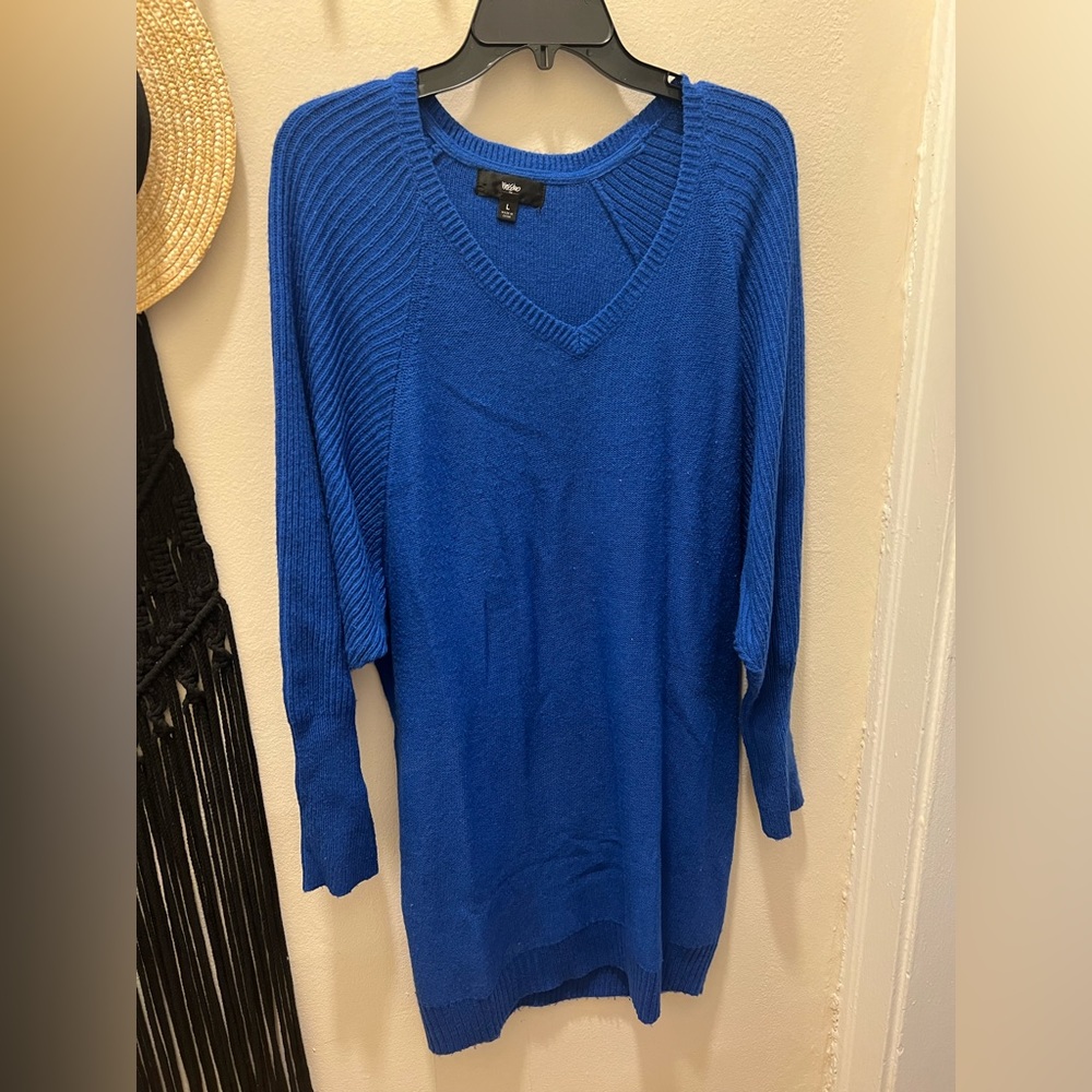 Royal blue sweater dress